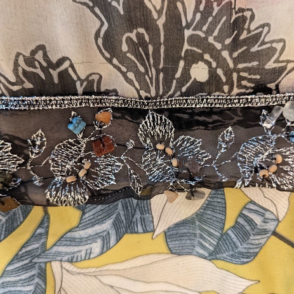 Sofia Michelle size 12 silk chiffon floral skirt beaded waist side zip euc - Picture 8 of 8